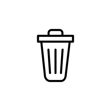 Çöp simgesi logosu tasarımı. Çöp kutusu simgesi. İşareti ve sembolü sil.