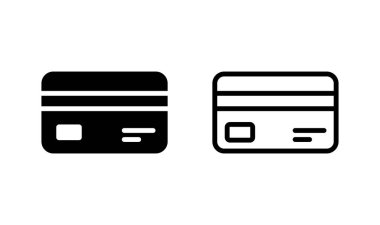 Kredi kartı simgesi logosu tasarımı. Kredi kartı ödeme imzası ve sembolü