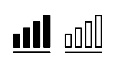 Grafik simgesi logosu dizaynı büyüyor. Çizelge ve sembol. diyagram simgesi