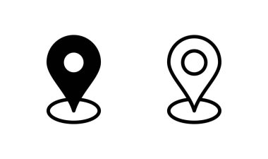 Haritalar ve logo tasarımı. konum işareti ve sembol. coğrafi konum, imleç simgesi.