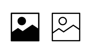 Resim simgesi logosu tasarımı. Fotoğraf galerisi işareti ve sembol. resim simgesi