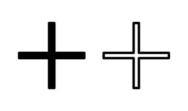 Artı simge logosu tasarımı. Artı işareti ve sembol ekle