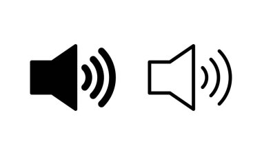 Hoparlör simgesi logosu tasarımı. Ses düzeyi ve sembol. Hoparlör ikonu. ses sembolü