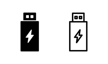 Usb icon logo design. Flash disk sign and symbol. flash drive sign. usb charging clipart