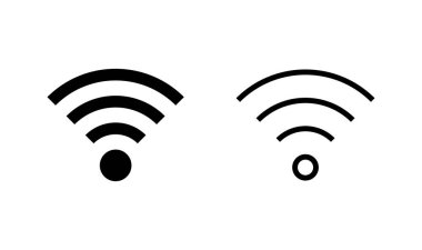 Wifi simgesi logo tasarımı. İşaret işareti ve sembol. Kablosuz simge