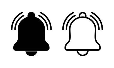 Bell icon logo design. Notification sign and symbol for web site design clipart