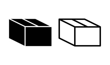 Kutu simgesi logosu tasarımı. kutu işareti ve sembol, paket, paket