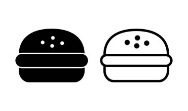 Burger ikon logo tasarımı. Hamburger ve sembol. hamburger