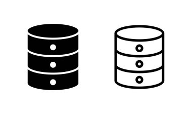 Veritabanı simgesi logo tasarımı. veritabanı işareti ve sembolü