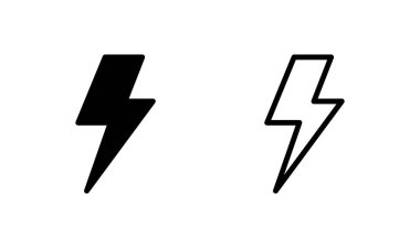 Şimşek simgesi logosu tasarımı. Elektrik işareti ve sembol. Güç simgesi. enerji işareti