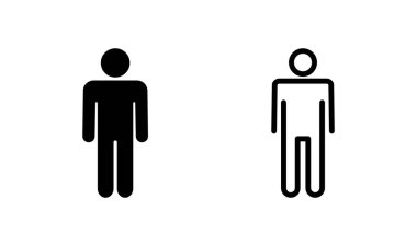 Erkek simgesi logosu tasarımı. Erkek işareti ve sembol. insan sembolü