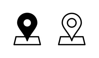 Haritalar ve logo tasarımı. konum işareti ve sembol. coğrafi konum, imleç simgesi.