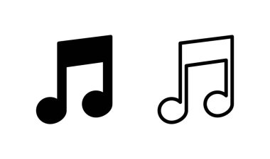Müzik simgesi logosu tasarımı. nota işareti ve sembol