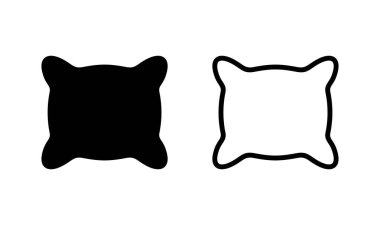 Yastık simgesi logosu tasarımı. Yastık işareti ve sembol. Rahat yumuşacık yastık.