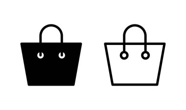 Alışveriş çantası simgesi logosu tasarımı. Alışveriş işareti ve sembol