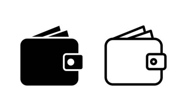 Cüzdan simgesi logosu tasarımı. cüzdan işareti ve sembol
