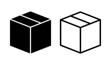 Kutu simgesi logosu tasarımı. kutu işareti ve sembol, paket, paket