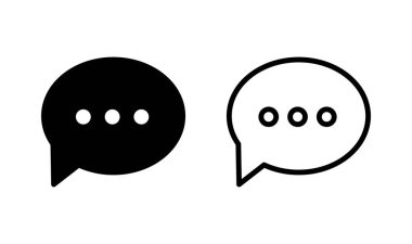 Sohbet ikonu logosu tasarımı. Konuşma balonu işareti ve sembol. Yorum simgesi. ileti
