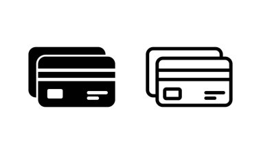Kredi kartı simgesi logosu tasarımı. Kredi kartı ödeme imzası ve sembolü