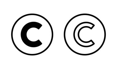 Telif hakkı simgesi logosu tasarımı. telif hakkı işareti ve sembol