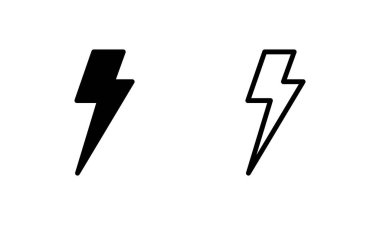 Şimşek simgesi logosu tasarımı. Elektrik işareti ve sembol. Güç simgesi. enerji işareti