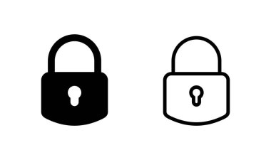Simge logo tasarımını kilitle. Asma kilit işareti ve sembol. Şifreleme simgesi. Güvenlik sembolü
