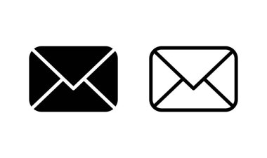 Posta simgesi logosu tasarımı. e-posta işareti ve sembol. E- posta simgesi. Zarf simgesi