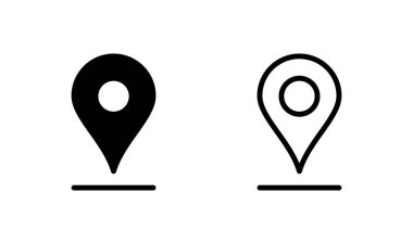 Haritalar ve logo tasarımı. konum işareti ve sembol. coğrafi konum, imleç simgesi.