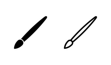 Boya simgesi logosu tasarımı. Boya fırçası işareti ve sembol. boyama silindiri vektörü