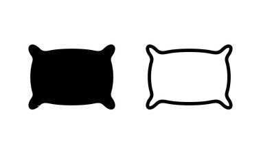 Yastık simgesi logosu tasarımı. Yastık işareti ve sembol. Rahat yumuşacık yastık.