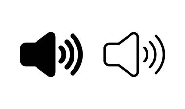 Hoparlör simgesi logosu tasarımı. Ses düzeyi ve sembol. Hoparlör ikonu. ses sembolü