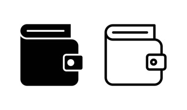 Cüzdan simgesi logosu tasarımı. cüzdan işareti ve sembol