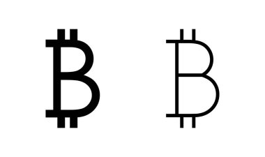 Bitcoin simge logosu tasarımı. Bitcoin işareti ve sembol. ödeme sembolü. şifreleme para birimi logosu