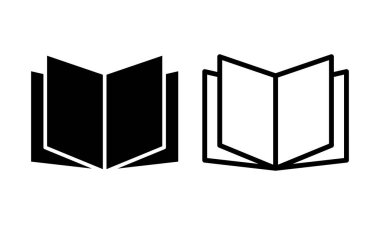 Kitap simgesi logosu tasarımı. Açık kitap işareti ve sembol. Kitap simgesi