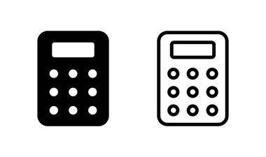 Hesap makinesi simgesi logo tasarımı. Hesap makinesi işareti ve simgesi.