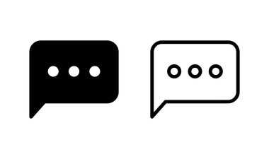 Sohbet ikonu logosu tasarımı. Konuşma balonu işareti ve sembol. Yorum simgesi. ileti