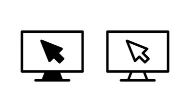 Bilgisayar simgesi logosu tasarımı. bilgisayar izleme işareti ve simgesi