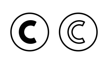 Telif hakkı simgesi logosu tasarımı. telif hakkı işareti ve sembol
