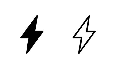 Şimşek simgesi logosu tasarımı. Elektrik işareti ve sembol. Güç simgesi. enerji işareti