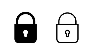 Simge logo tasarımını kilitle. Asma kilit işareti ve sembol. Şifreleme simgesi. Güvenlik sembolü