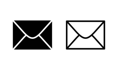 Posta simgesi logosu tasarımı. e-posta işareti ve sembol. E- posta simgesi. Zarf simgesi