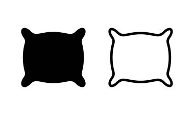 Yastık simgesi logosu tasarımı. Yastık işareti ve sembol. Rahat yumuşacık yastık.