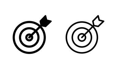 Hedef simge logosu tasarımı. hedef simge vektörü. hedef pazarlama işareti ve sembol
