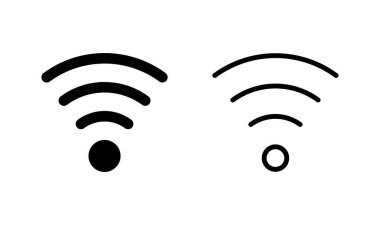Wifi simgesi logo tasarımı. İşaret işareti ve sembol. Kablosuz simge