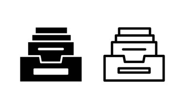 Dizin simgesi logo tasarımını arşivle. Belge vektör simgesi. Depolama simgesini arşivle.