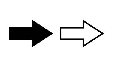 Ok simgesi logosu tasarımı. Web tasarımı için ok işareti ve sembol.