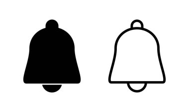 Bell simgesi logosu tasarımı. Web sitesi tasarımı için uyarı işareti ve sembol