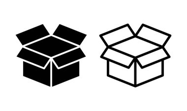 Kutu simgesi logosu tasarımı. kutu işareti ve sembol, paket, paket