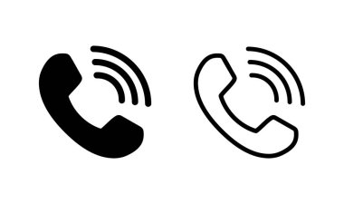 Simge logosu tasarımını ara. Telefon işareti ve sembol. Telefon ikonu. Bizimle irtibata geç 