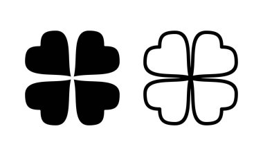 Yonca simgesi logosu tasarımı. Yonca işareti ve sembol. dört yapraklı yonca simgesi.